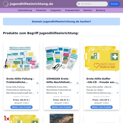 Screenshot jugendhilfeeinrichtung.de