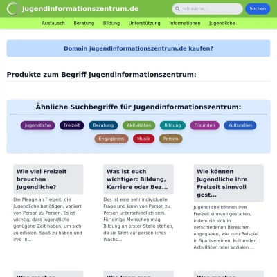 Screenshot jugendinformationszentrum.de