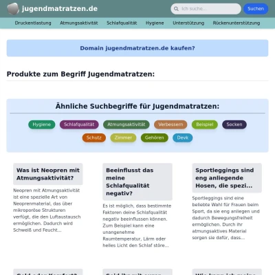 Screenshot jugendmatratzen.de