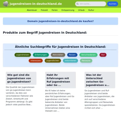 Screenshot jugendreisen-in-deutschland.de