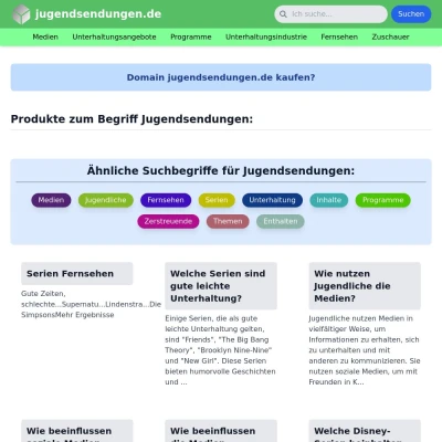 Screenshot jugendsendungen.de