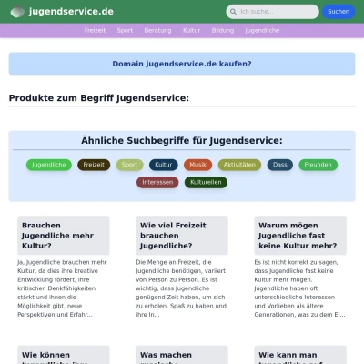 Screenshot jugendservice.de