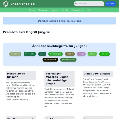 Screenshot jungen-shop.de