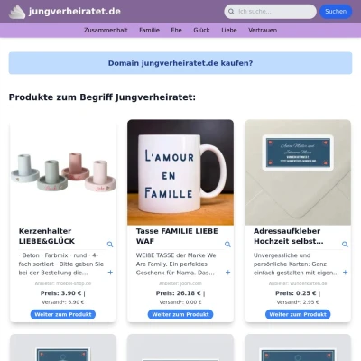 Screenshot jungverheiratet.de