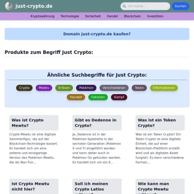 Screenshot just-crypto.de