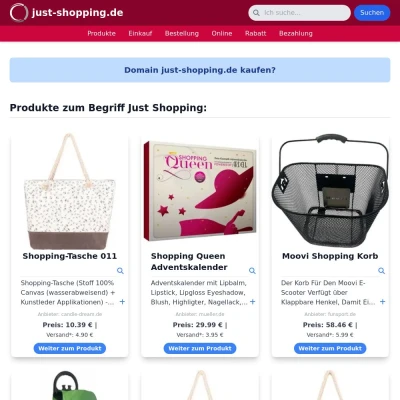 Screenshot just-shopping.de