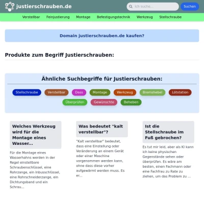 Screenshot justierschrauben.de