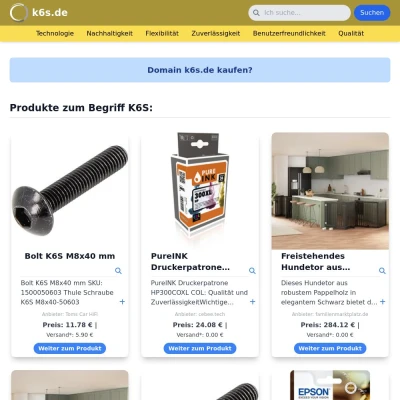 Screenshot k6s.de
