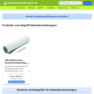 Screenshot kabelabschottungen.de