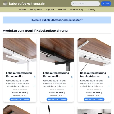 Screenshot kabelaufbewahrung.de