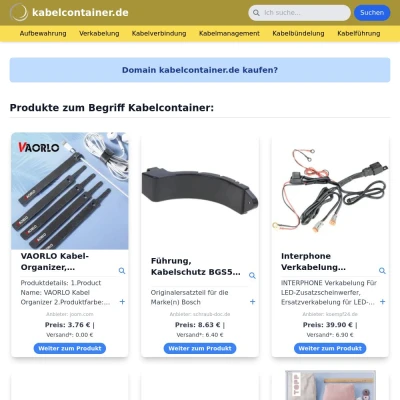 Screenshot kabelcontainer.de