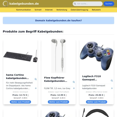 Screenshot kabelgebunden.de