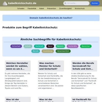 Screenshot kabelknickschutz.de