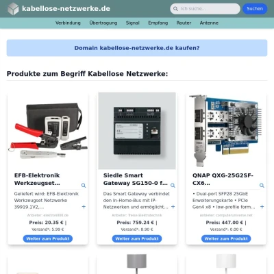 Screenshot kabellose-netzwerke.de