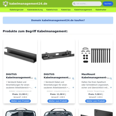 Screenshot kabelmanagement24.de