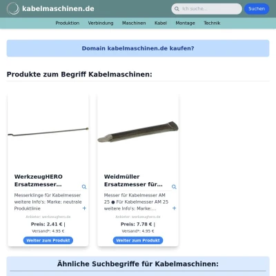 Screenshot kabelmaschinen.de