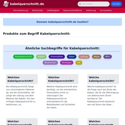 Screenshot kabelquerschnitt.de