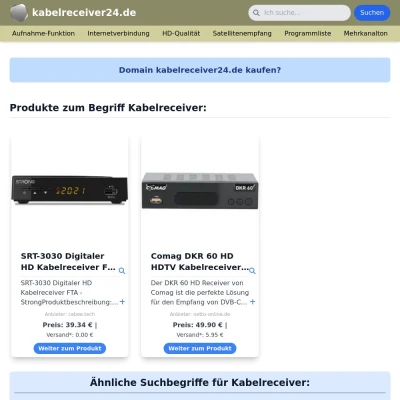 Screenshot kabelreceiver24.de