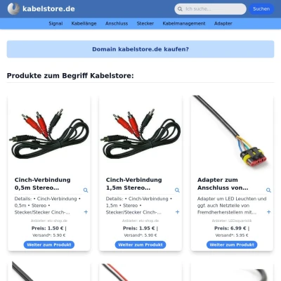 Screenshot kabelstore.de