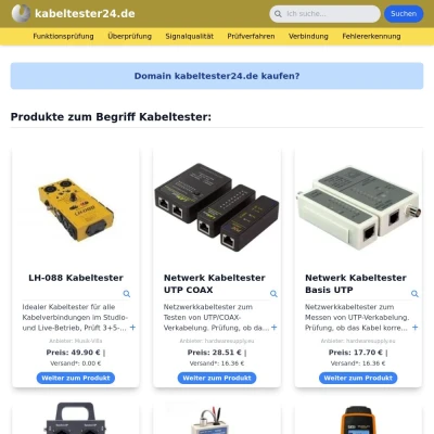 Screenshot kabeltester24.de