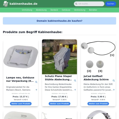 Screenshot kabinenhaube.de