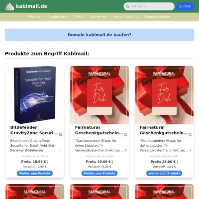 Screenshot kablmail.de