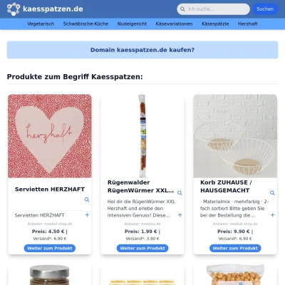 Screenshot kaesspatzen.de