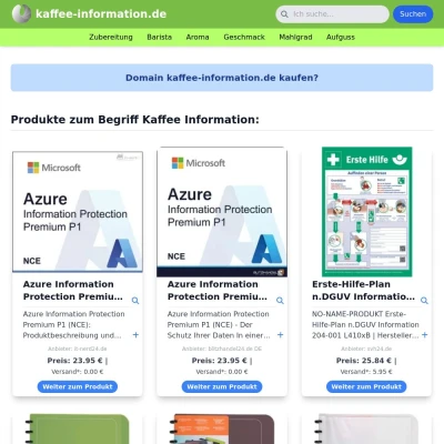 Screenshot kaffee-information.de