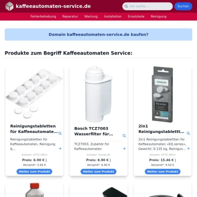 Screenshot kaffeeautomaten-service.de