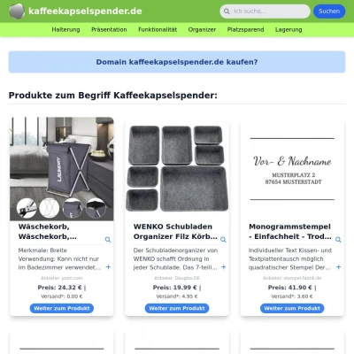 Screenshot kaffeekapselspender.de