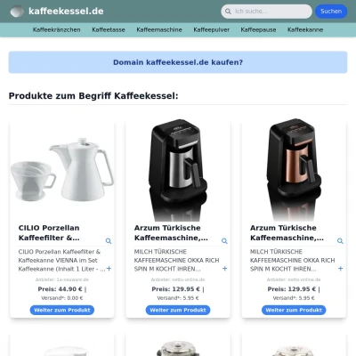 Screenshot kaffeekessel.de