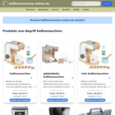 Screenshot kaffeemaschine-online.de