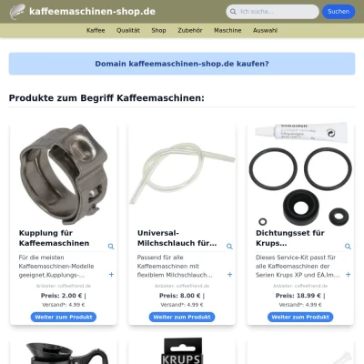 Screenshot kaffeemaschinen-shop.de