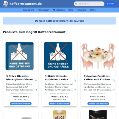 Screenshot kaffeerestaurant.de