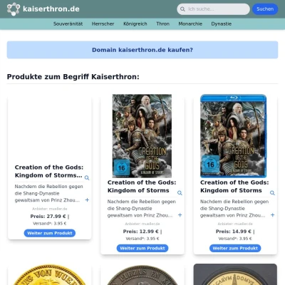 Screenshot kaiserthron.de