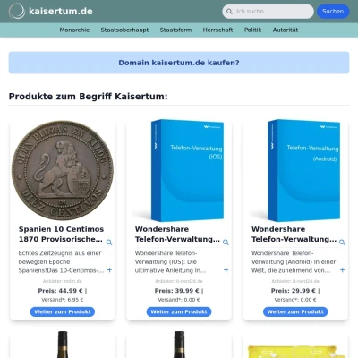 Screenshot kaisertum.de