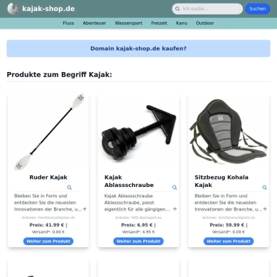 Screenshot kajak-shop.de