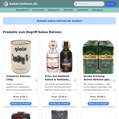 Screenshot kakao-bohnen.de