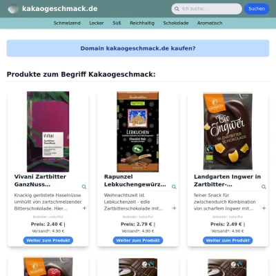 Screenshot kakaogeschmack.de