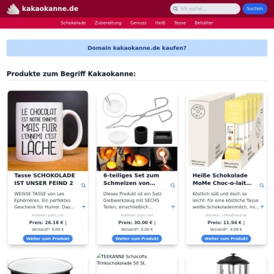 Screenshot kakaokanne.de