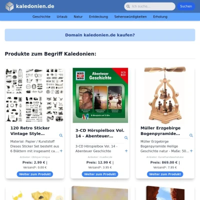 Screenshot kaledonien.de