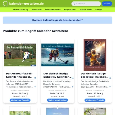 Screenshot kalender-gestalten.de