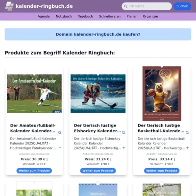 Screenshot kalender-ringbuch.de