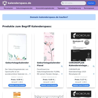 Screenshot kalenderspass.de