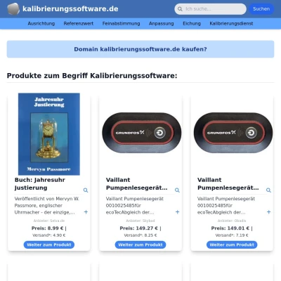 Screenshot kalibrierungssoftware.de