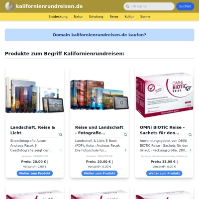 Screenshot kalifornienrundreisen.de