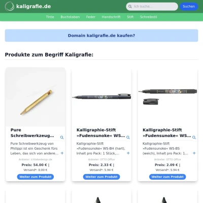 Screenshot kaligrafie.de