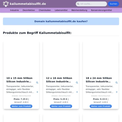 Screenshot kaliummetabisulfit.de