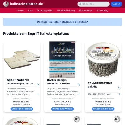 Screenshot kalksteinplatten.de