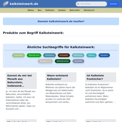 Screenshot kalksteinwerk.de